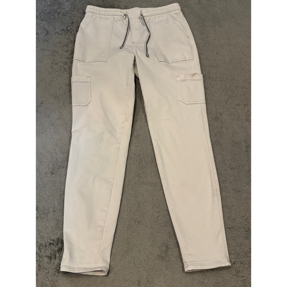 Maurices Womens Tan Cargo Jogger Pants Size M Regular Stretch Utility Drawstring